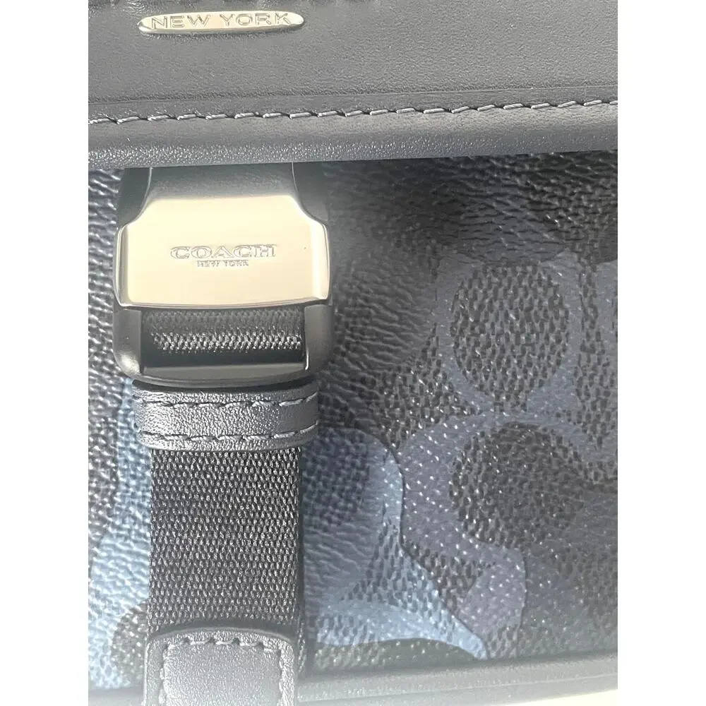 Coach Racer Crossbody Bag Blue Signature Camo Leather Mens CDC15 Compact